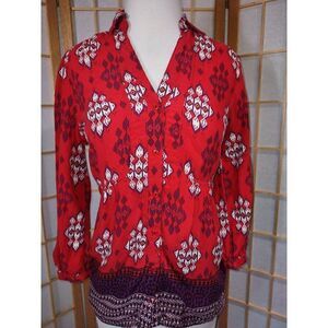 Anthro Maeve Sz 2 Aztec Style Blouse